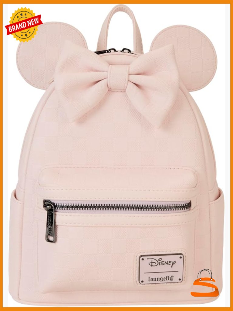 Loungefly Minnie Mouse Checkered Texture Mini Backpack
